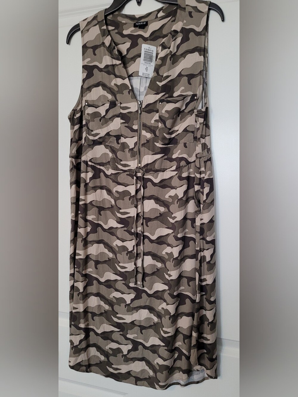 torrid Neutral Camo-Print Zip-Front Shirt Dress M/L